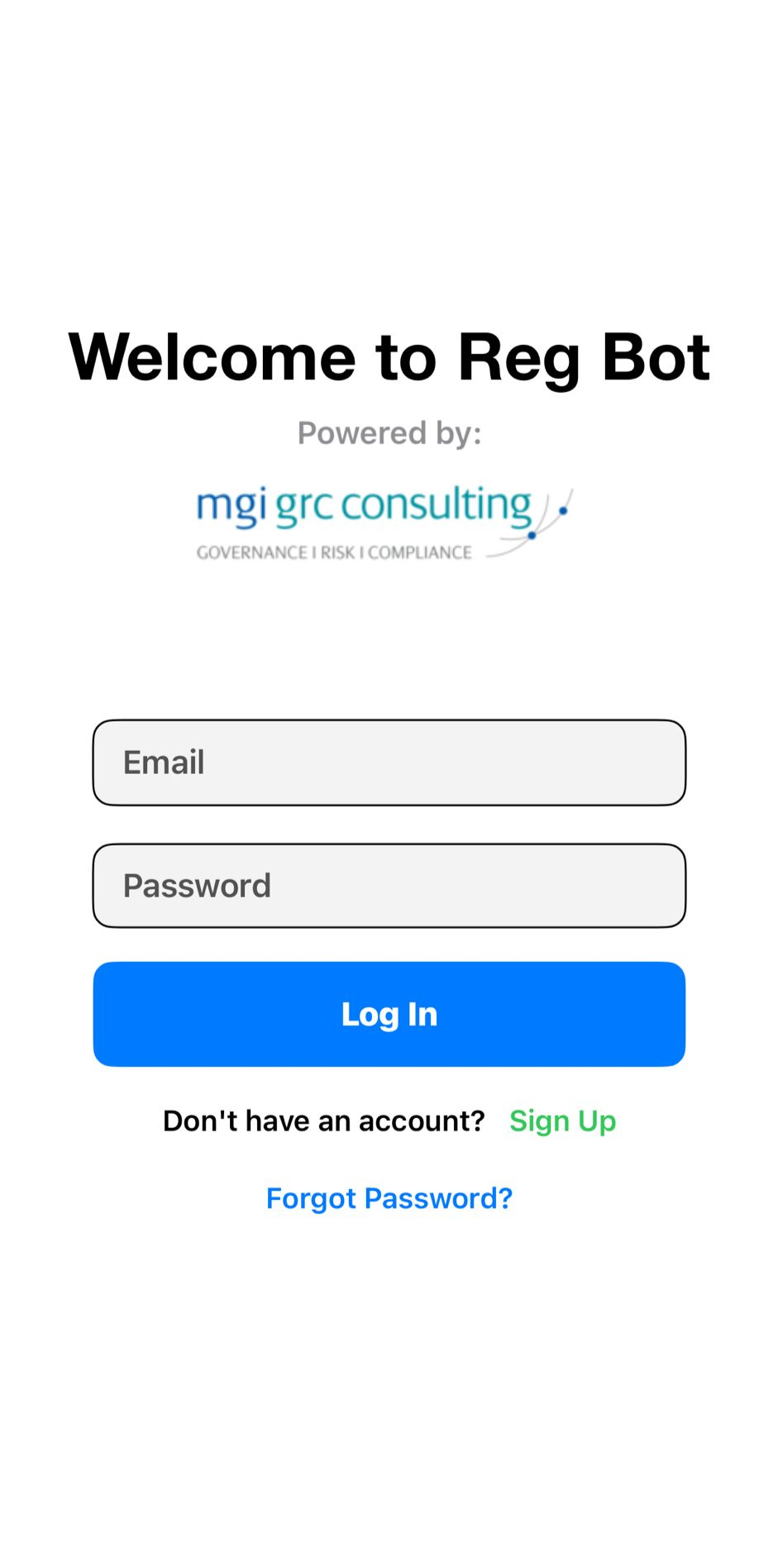 iOS Login Screen